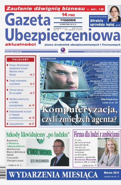 Gazeta Ubezpieczeniowa - wydanie elektroniczne nr 14/2014