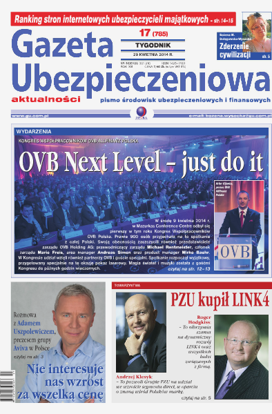 Gazeta Ubezpieczeniowa - wydanie elektroniczne nr 17/2014