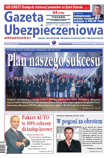 Gazeta Ubezpieczeniowa - dodatki specjalne 24/2014 PZU SA