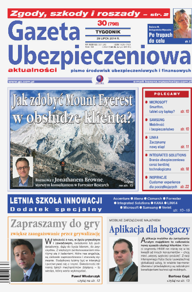 Gazeta Ubezpieczeniowa - wydanie elektroniczne nr 30/2014