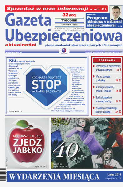 Gazeta Ubezpieczeniowa - wydanie elektroniczne nr 32/2014