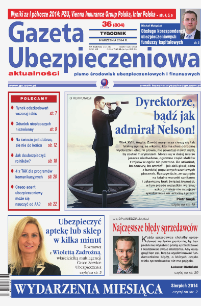 Gazeta Ubezpieczeniowa - wydanie elektroniczne nr 36/2014