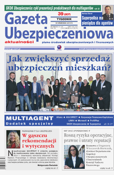 Gazeta Ubezpieczeniowa - wydanie elektroniczne nr 39/2014