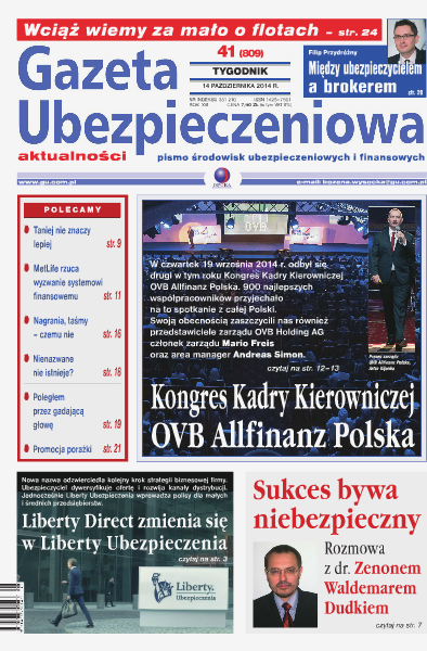 Gazeta Ubezpieczeniowa - wydanie elektroniczne nr 41/2014