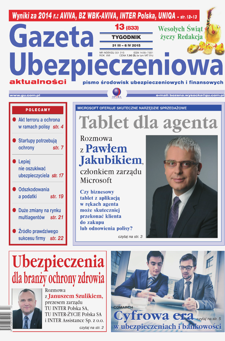 Gazeta Ubezpieczeniowa - wydanie elektroniczne nr 13/2015