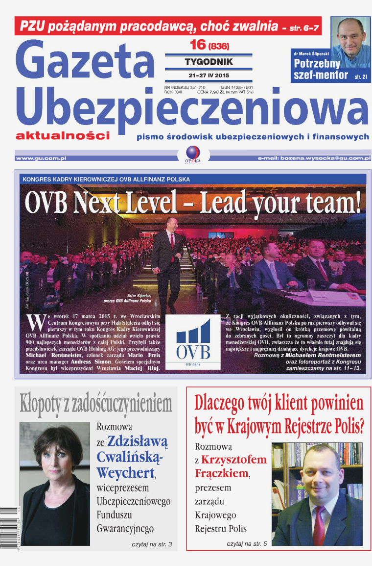 Gazeta Ubezpieczeniowa - wydanie elektroniczne nr 16/2015