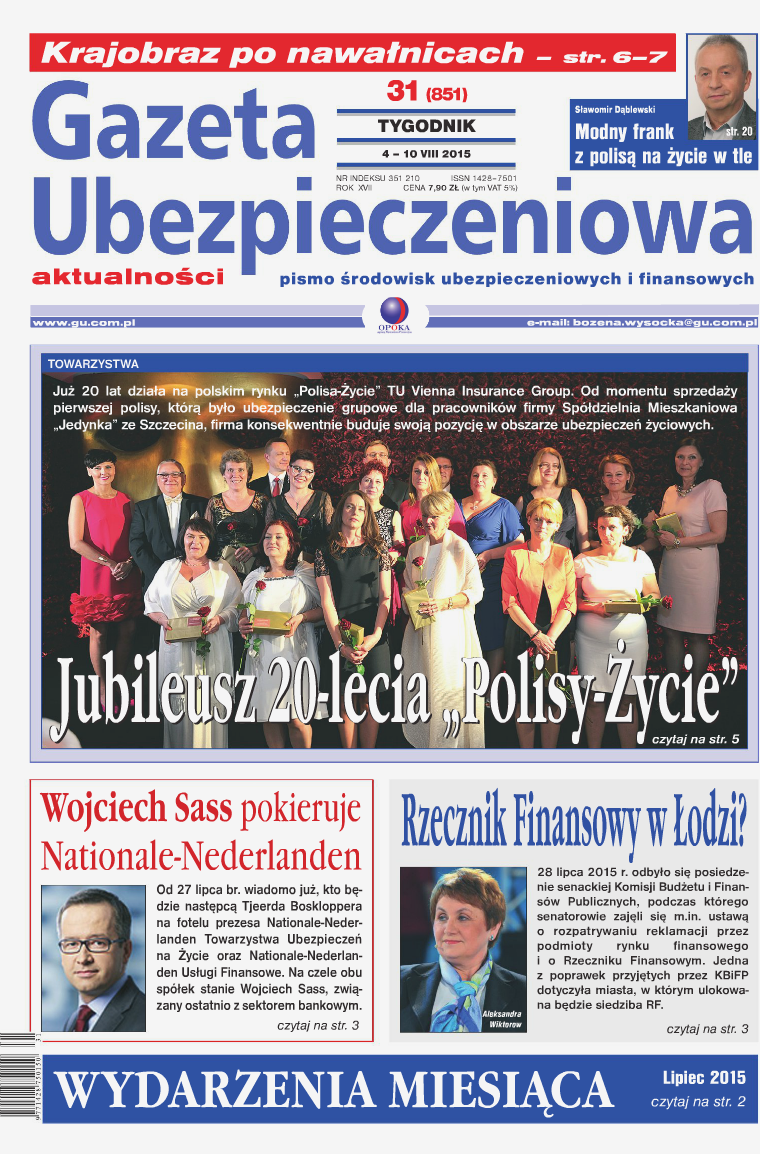 Gazeta Ubezpieczeniowa - wydanie elektroniczne nr 31-2015