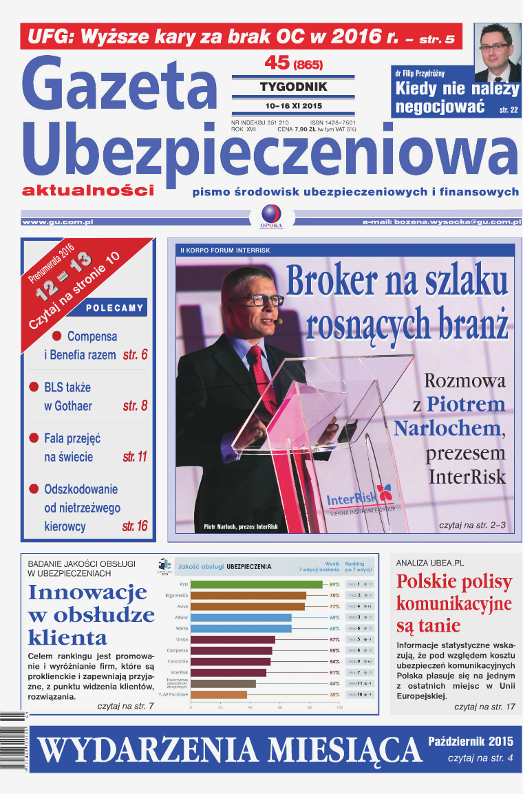 Gazeta Ubezpieczeniowa - wydanie elektroniczne nr 45-2015