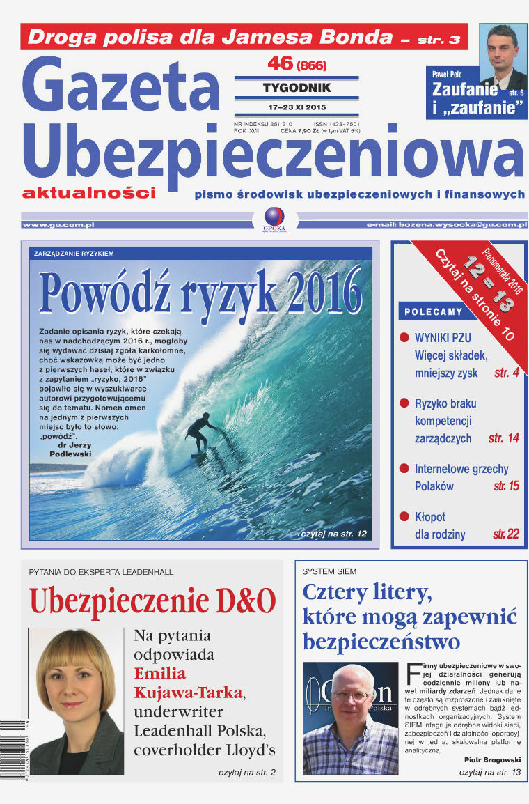 Gazeta Ubezpieczeniowa - wydanie elektroniczne nr 46-2015