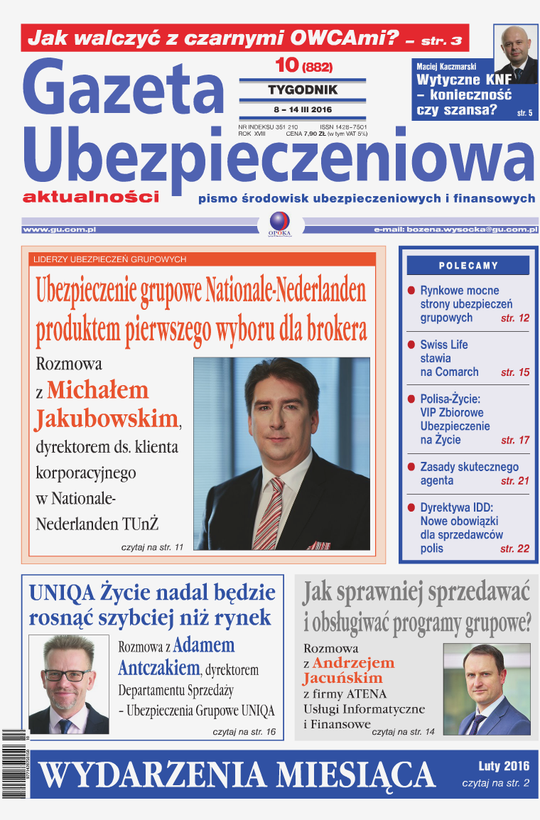 Gazeta Ubezpieczeniowa - wydanie elektroniczne nr 10-2016