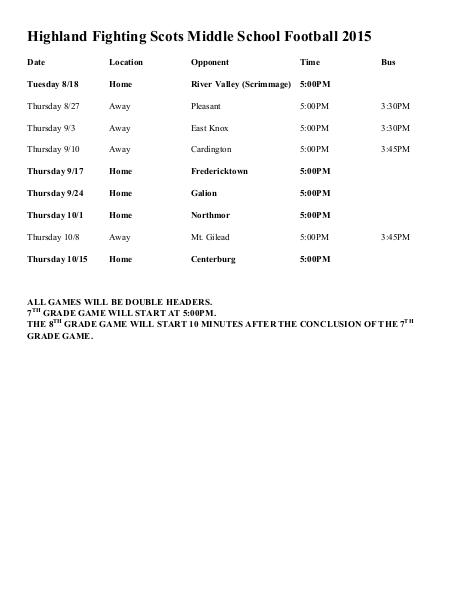 Highland Local SD Schedules CCv1 MS Football 1