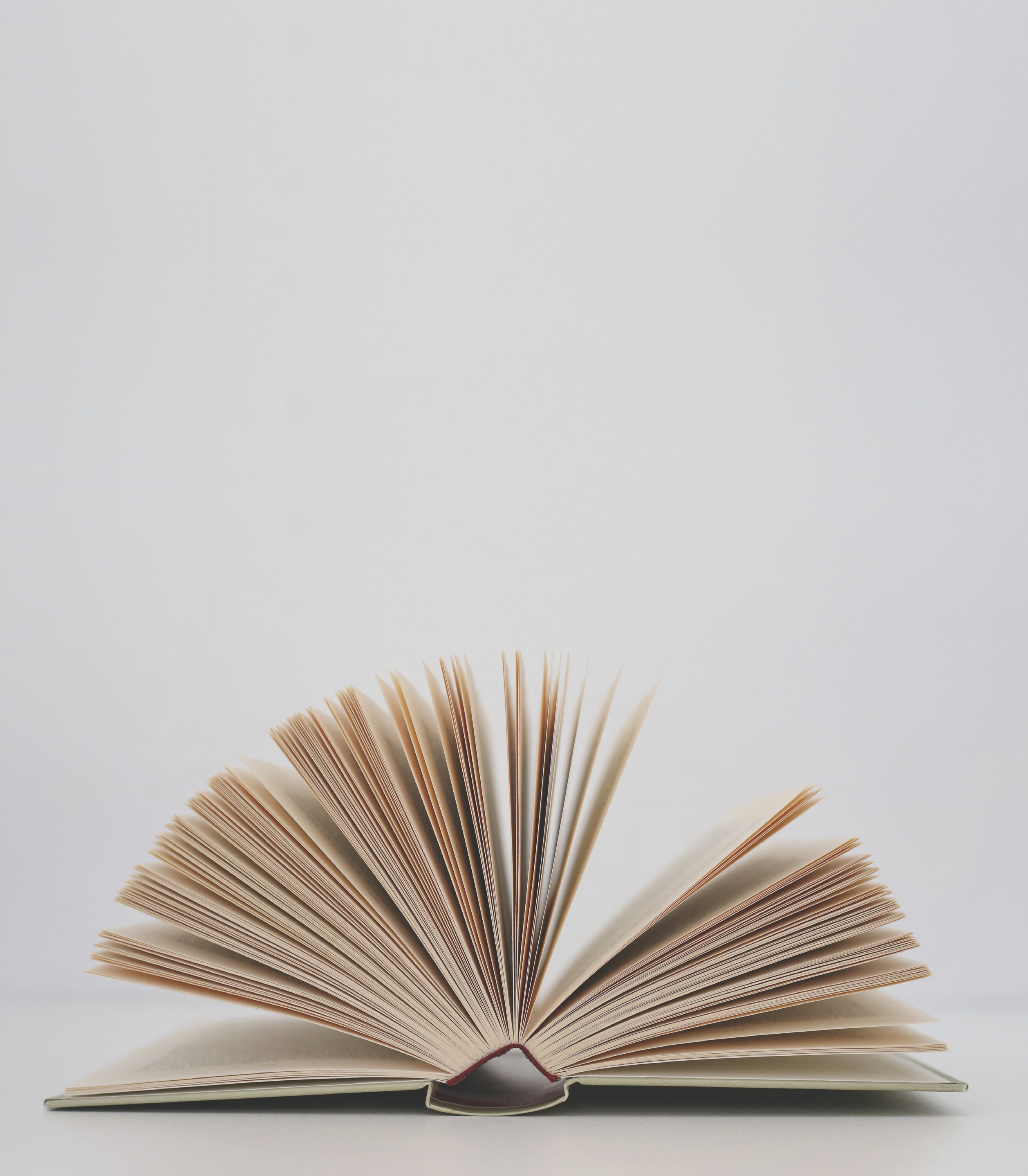An open book with pages fanned upward, symbolizing a compelling narrative.