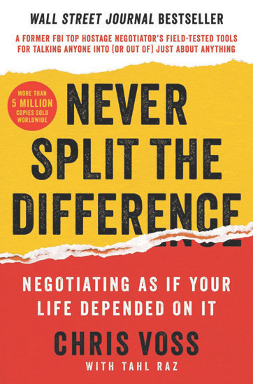Book cover: Never Split the Difference by Chris Voss
