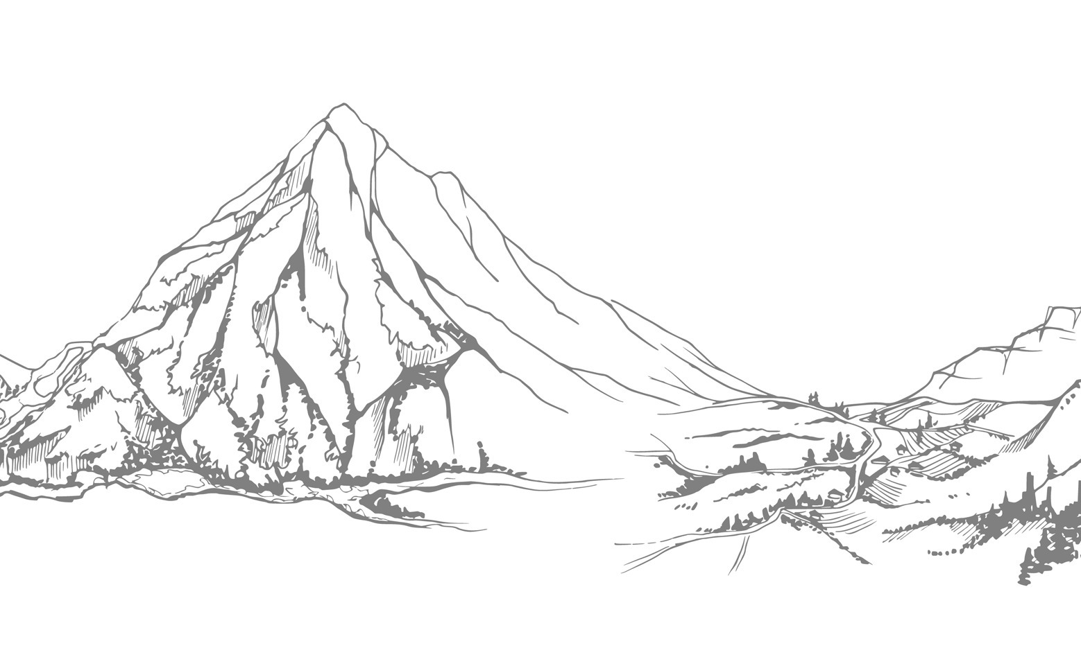 Sketch of a mountain range