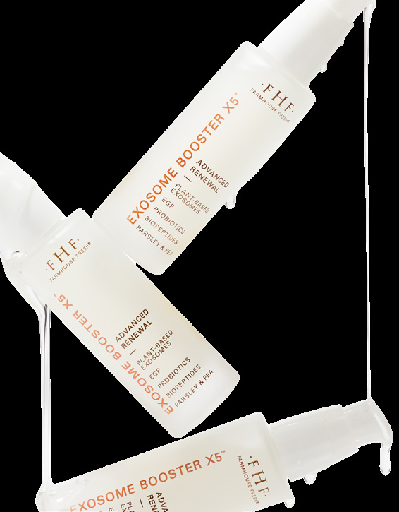 Exosome Booster X5 ampoules displayed on a light background