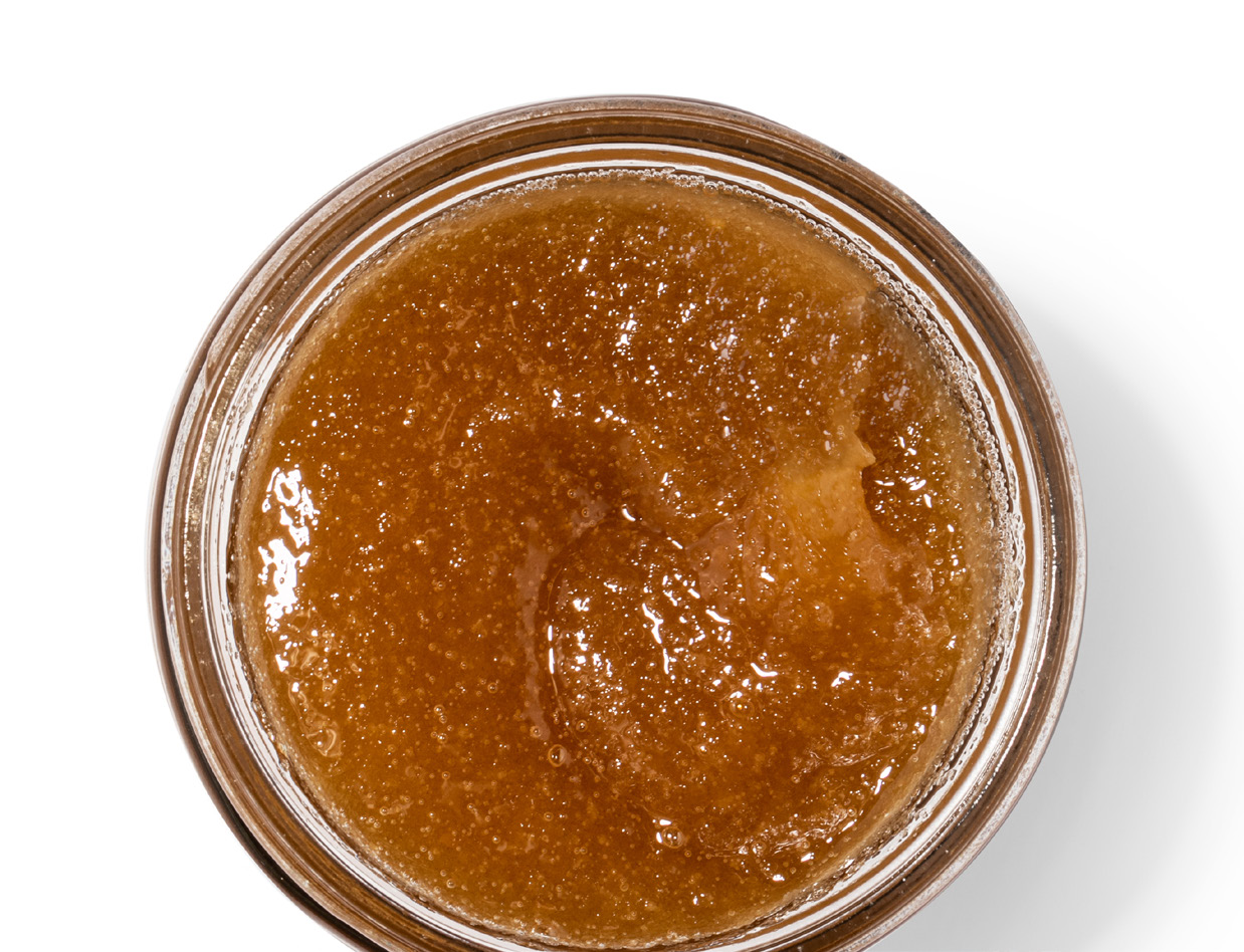 Top-down view of Bourbon Bubbler body polish texture