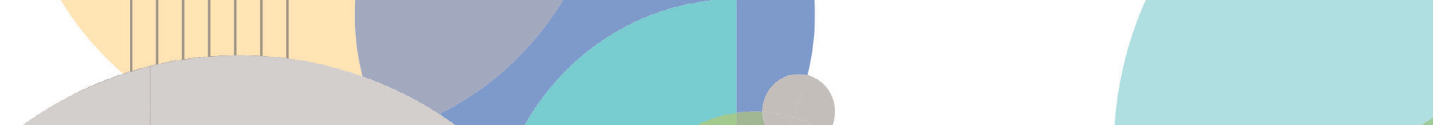Decorative horizontal color bar with abstract circles and shapes