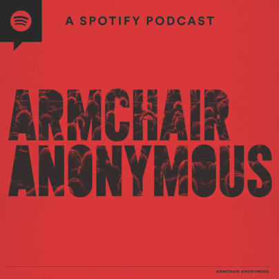 Armchair Anonymous podcast cover &mdash; red square cover with title 'Armchair Anonymous'