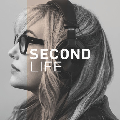 Second Life podcast cover &mdash; black-and-white portrait with text 'SECOND LIFE'