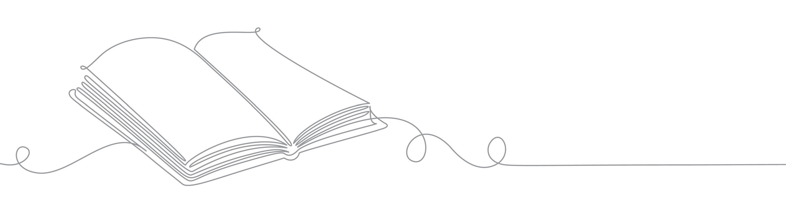 Line illustration of an open book
