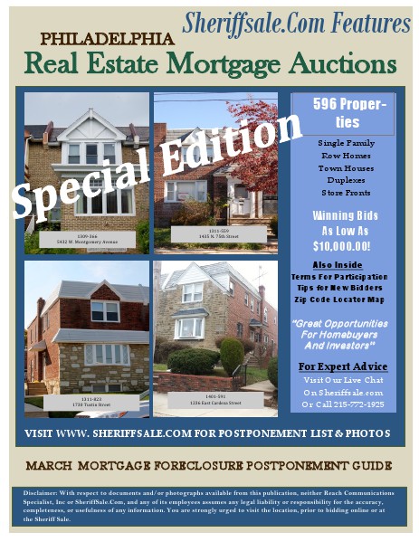 MARCH MORTGAGE FORECLOSURE Volume 3 Number 1