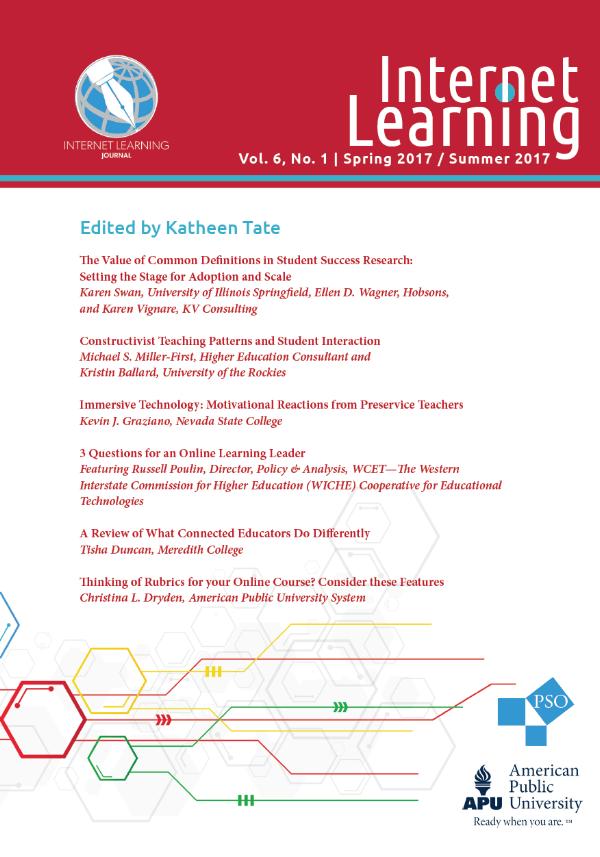 Internet Learning Volume 6, Number 1, Spring 2017/Summer 2017