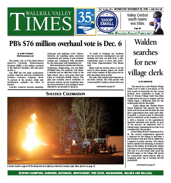 Wallkill Valley Times Nov. 28 2018