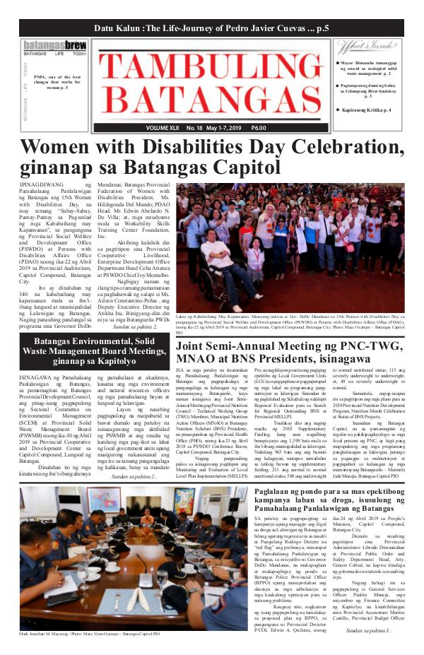 Tambuling Batangas Publication May 01-07, 2019 Issue