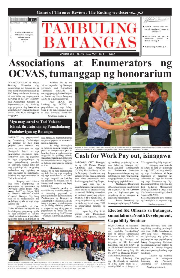 Tambuling Batangas Publication June 05-11, 2019 Issue