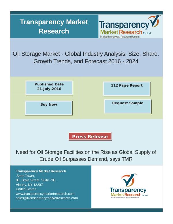 Oil Storage Market Trends 2016 - 2024 Nov 2016