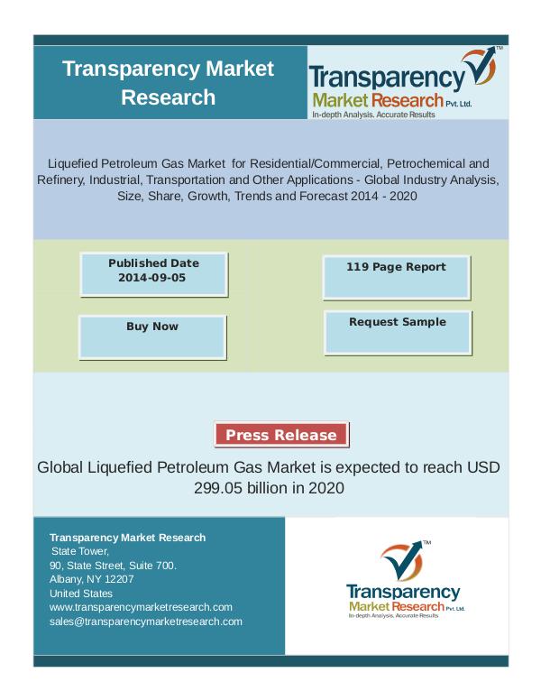 Liquefied Petroleum Gas Market Trends 2014 - 2020 Nov 2016