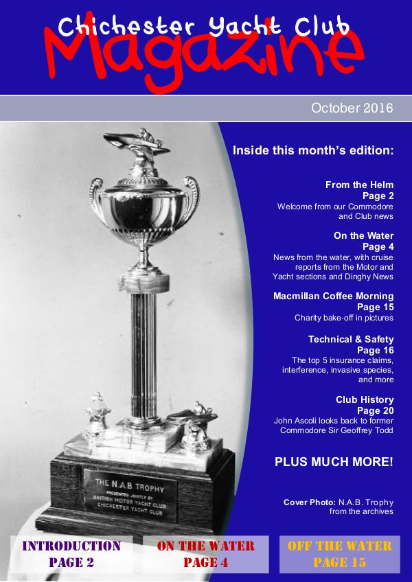 Chichester Yacht Club Magazine October 2016