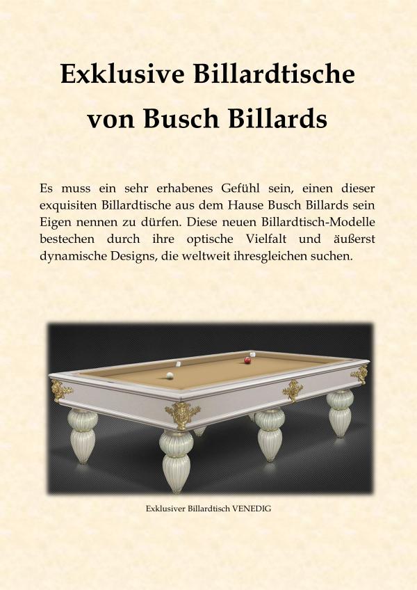 Exklusive Billardtische von Busch Billards 2021