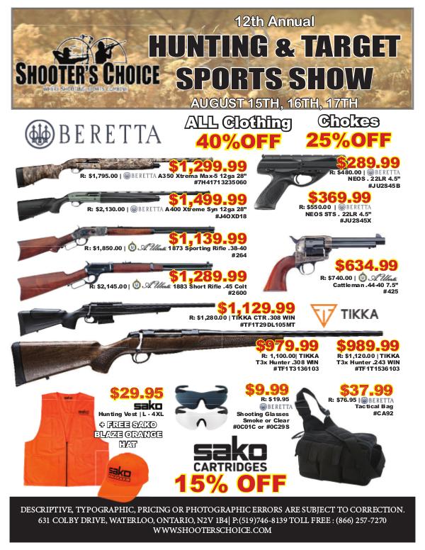 Shooter's Choice Hunting and Target Sports Show 12th Annual Hunting & target sports show