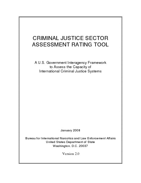 CRIMINAL JUSTICE SECTOR ASSESSMENT RATING TOOL Version 2.0