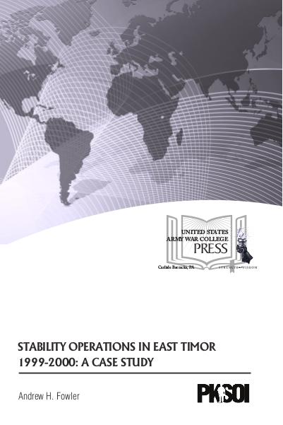 Stability Operations in East Timor 1999-2000: A Case Study September 2016