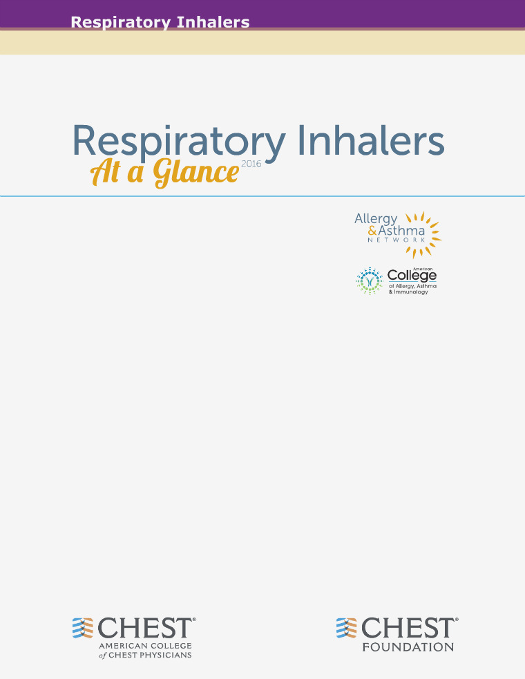 Respiratory Inhalers At a Glance Asthma