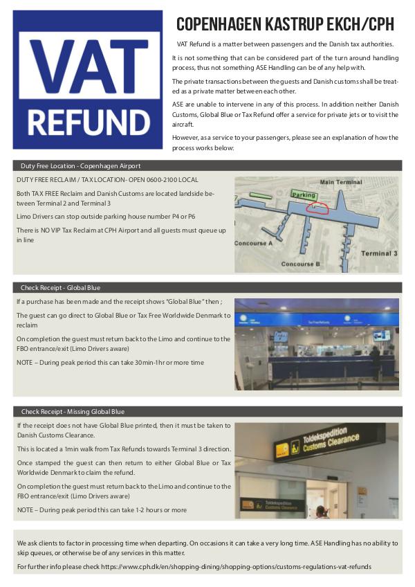 ASE Handling - Denmark, Sweden & Thailand VAT Refund CPH Info