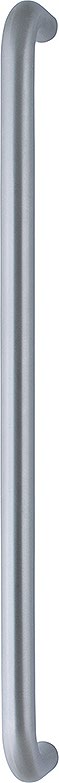 Vertical stainless steel pull handle for door access