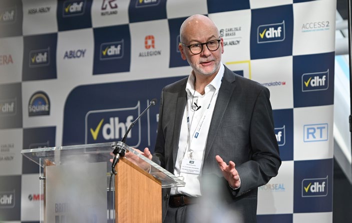 Richard Bromley speaking at a DHF event