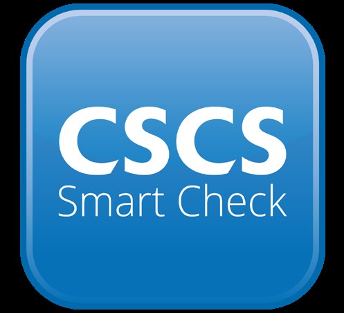 CSCS Smart Check logo: blue rounded square with white 'CSCS Smart Check' text