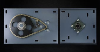 BP-L Bracket Pack Range showing pre-assembled end plates and drive hardware