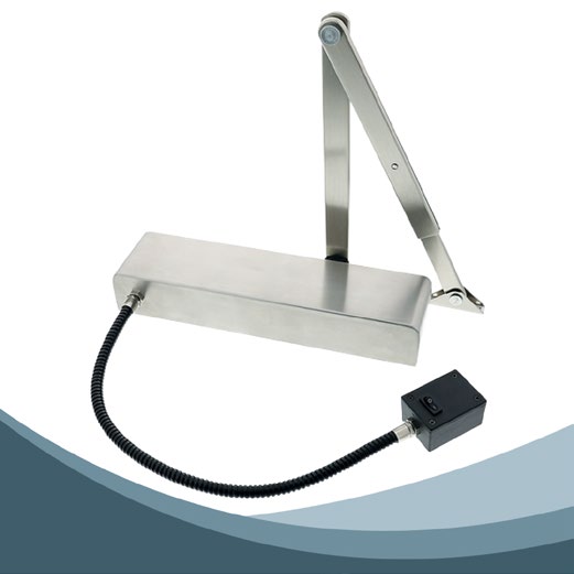 Boss TS7.004 electromagnetic door closer unit with arm and power cable
