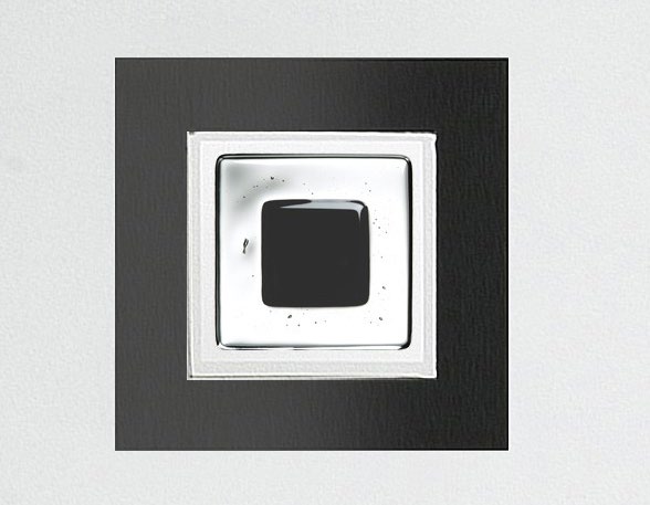 Square decorative glazing detail with concentric square motif