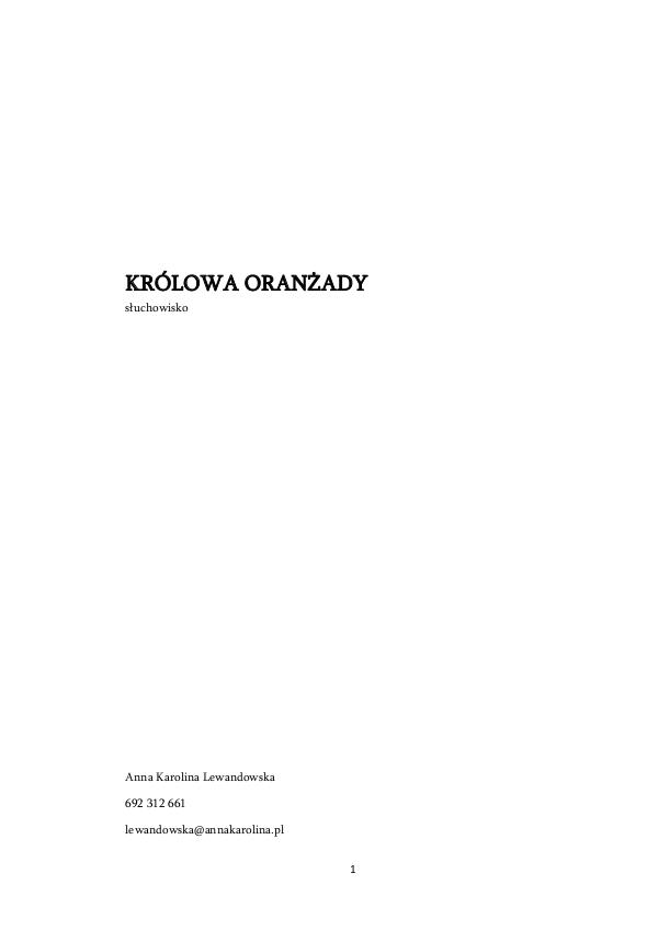 Słuchowiska Królowa oranżady