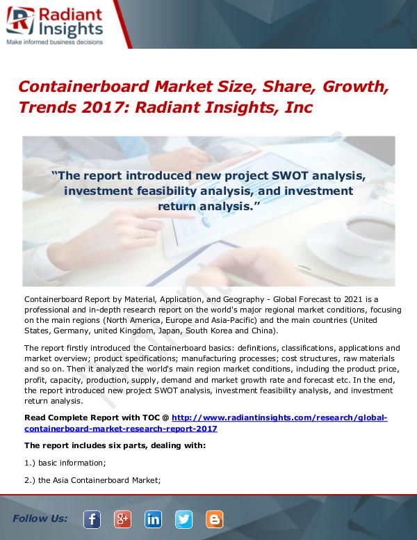 Containerboard Market Size, Share, Growth, Trends 2017 Containerboard Market Size, Share, Growth 2017