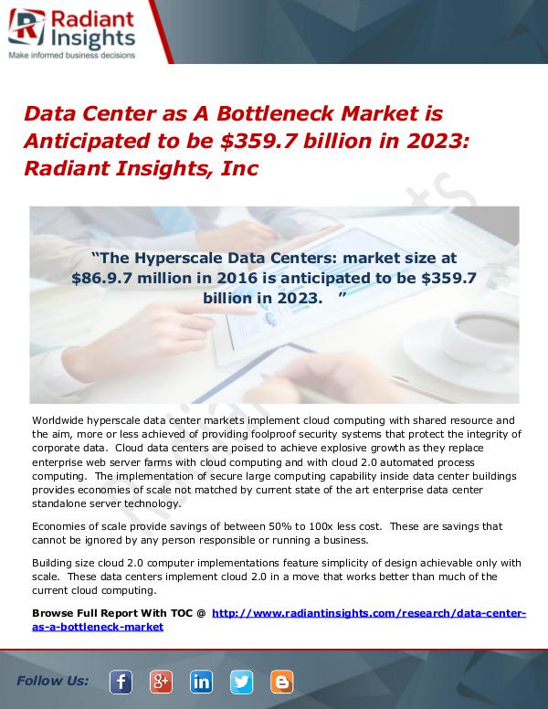 Data Center as A Bottleneck Market is Anticipated to be $359.7 Data Center as A Bottleneck Market 2023