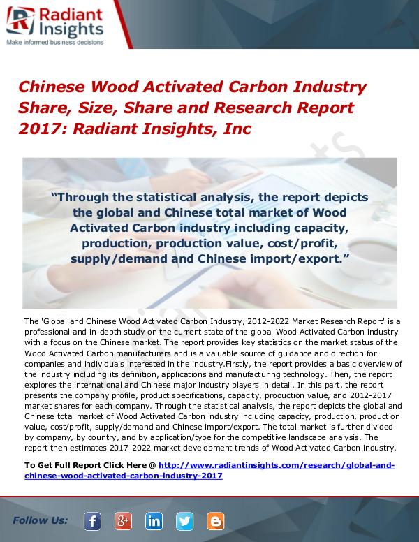 Chinese Wood Activated Carbon Industry Share, Size, Share 2017 Chinese Wood Activated Carbon Industry Share 2017