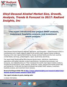 Oleyl-Decanol Alcohol Market Size, Growth, Analysis, Trends 2017