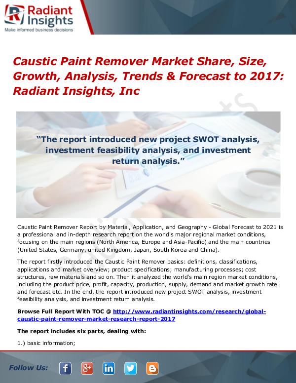 Caustic Paint Remover Market Share, Size, Growth, Analysis 2017 Caustic Paint Remover Market Share, Size 2017